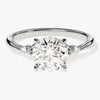 Cluster Accent Round Cut Moissanite Engagement Ring (1.50 CT)