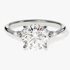 Cluster Accent Round Cut Moissanite Engagement Ring (2.00 CT)