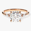 Cluster Accent Round Cut Moissanite Engagement Ring (2.00 CT)