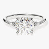 Cluster Accent Round Cut Moissanite Engagement Ring (2.00 CT)