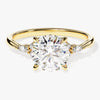 Cluster Accent Round Cut Moissanite Engagement Ring (2.00 CT)