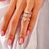 Cluster Accent Round Cut Moissanite Engagement Ring (1.00 CT)