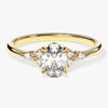 Cluster Accent Oval Cut Moissanite Engagement Ring (1.00 CT)