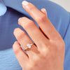 Cluster Accent Oval Cut Moissanite Engagement Ring (1.00 CT)