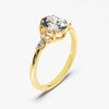 Cluster Accent Oval Cut Moissanite Engagement Ring (1.50 CT)