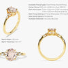Oval Cut Peach Morganite Engagement Ring with Round and Marquise Sidestones