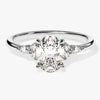 Cluster Accent Oval Cut Moissanite Engagement Ring (1.50 CT)