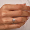 Cluster Accent Oval Cut Moissanite Engagement Ring (2.00 CT)