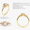 Oval Cut Peach Morganite Engagement Ring with Marquise Sidestones