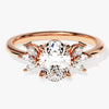 Marquise Cluster Accent Oval Cut Moissanite Engagement Ring (1.50 CT)