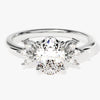Marquise Cluster Accent Oval Cut Moissanite Engagement Ring (1.50 CT)