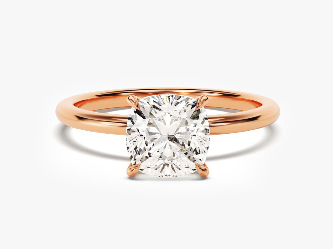 Cushion Cut Solitaire Moissanite Engagement Ring (2.00 CT)