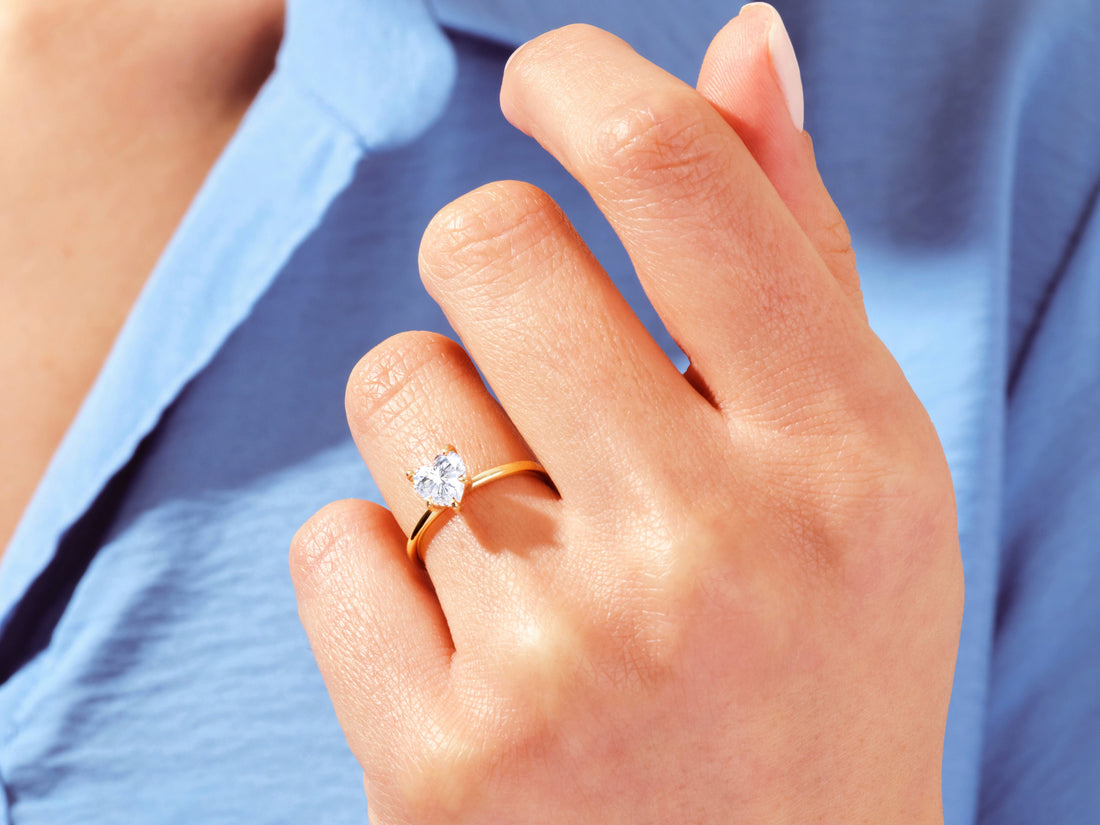 Heart Cut Solitaire Moissanite Engagement Ring (1.50 CT)