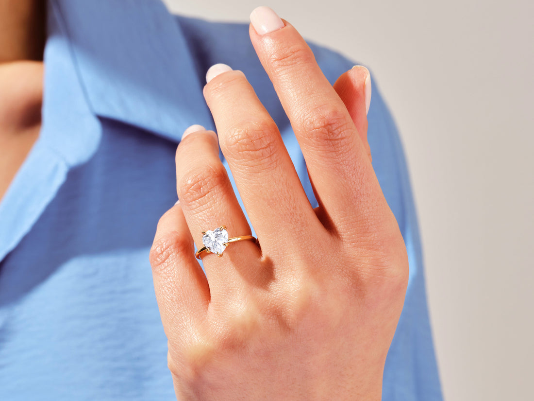 Heart Cut Solitaire Moissanite Engagement Ring (2.00 CT)