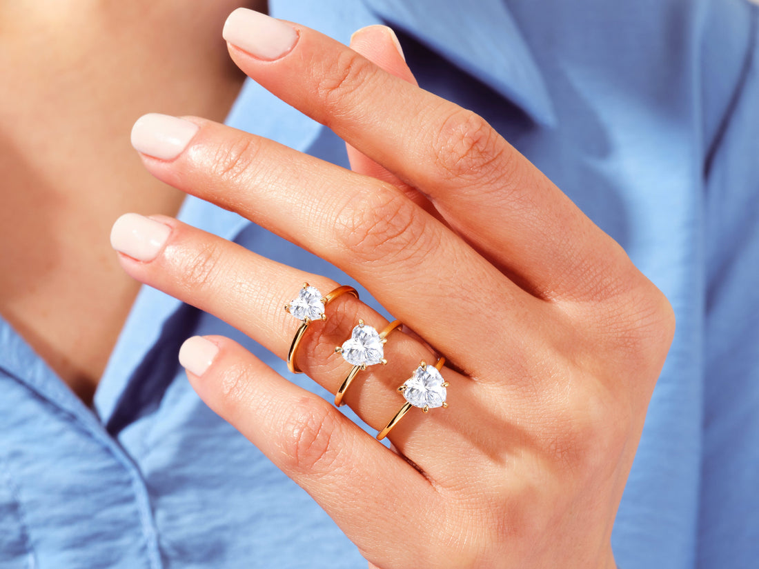 Heart Cut Solitaire Moissanite Engagement Ring (1.50 CT)