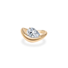 1.0CT-2.0CT Pear Cut Moissanite Diamond Wave Dome Engagement Ring