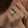 1.0CT-2.0CT Pear Cut Moissanite Diamond Wave Dome Engagement Ring