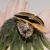 1.0CT-2.0CT Pear Cut Moissanite Diamond Wave Dome Engagement Ring