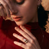 1.0CT-2.0CT Pear Cut Moissanite Diamond Wave Dome Engagement Ring
