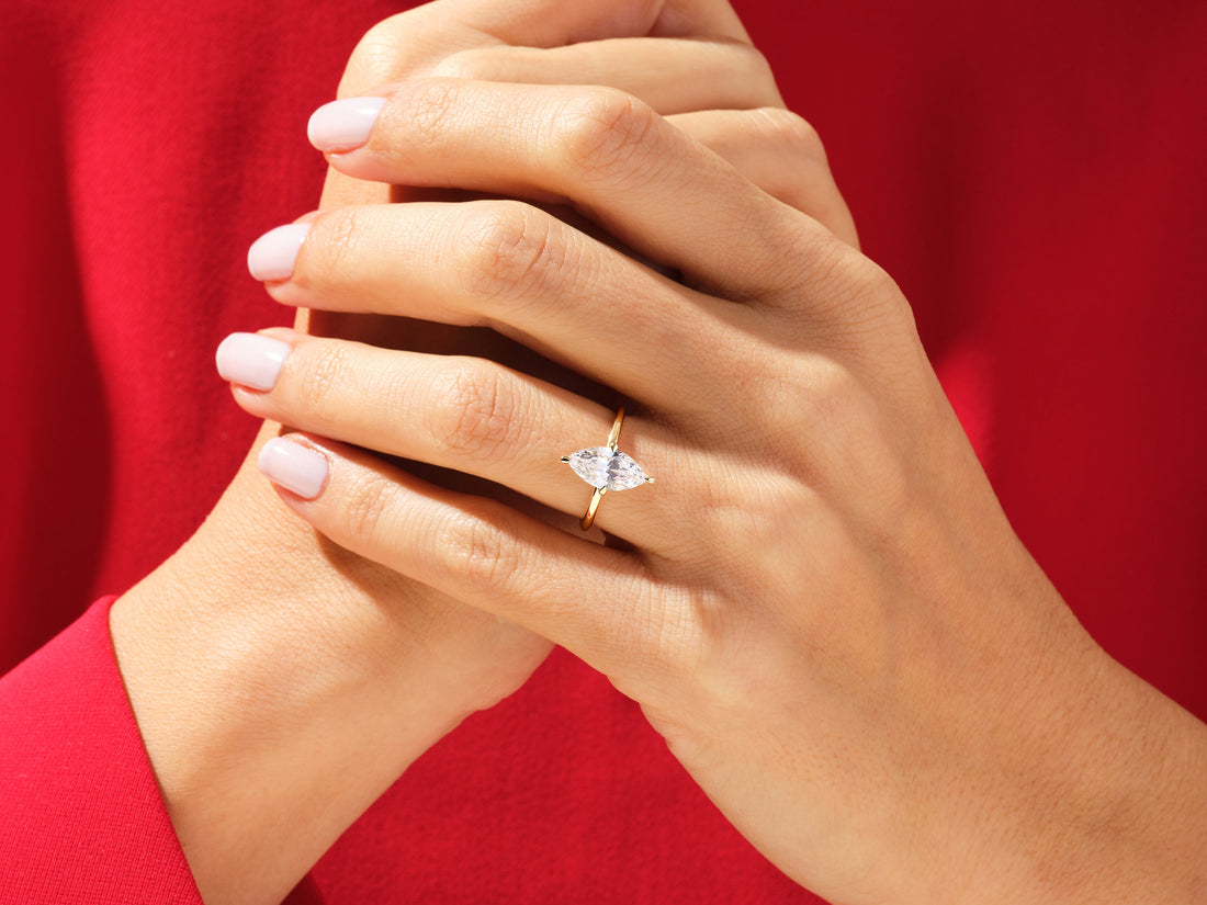 Marquise Cut Solitaire Moissanite Engagement Ring (1.50 CT)