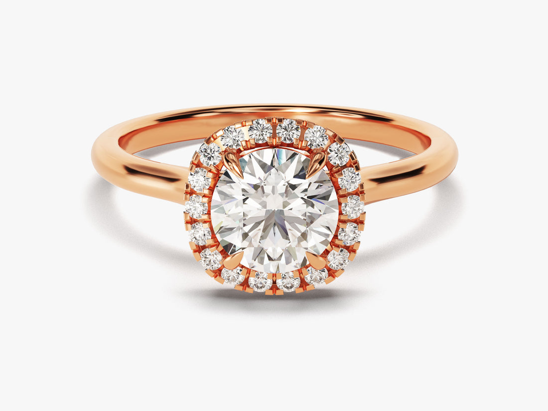 Cushion Shaped Halo Moissanite Engagement Ring (1.00 CT)