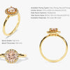 Round Cut Peach Morganite Halo Engagement Ring