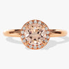 Round Cut Peach Morganite Halo Engagement Ring