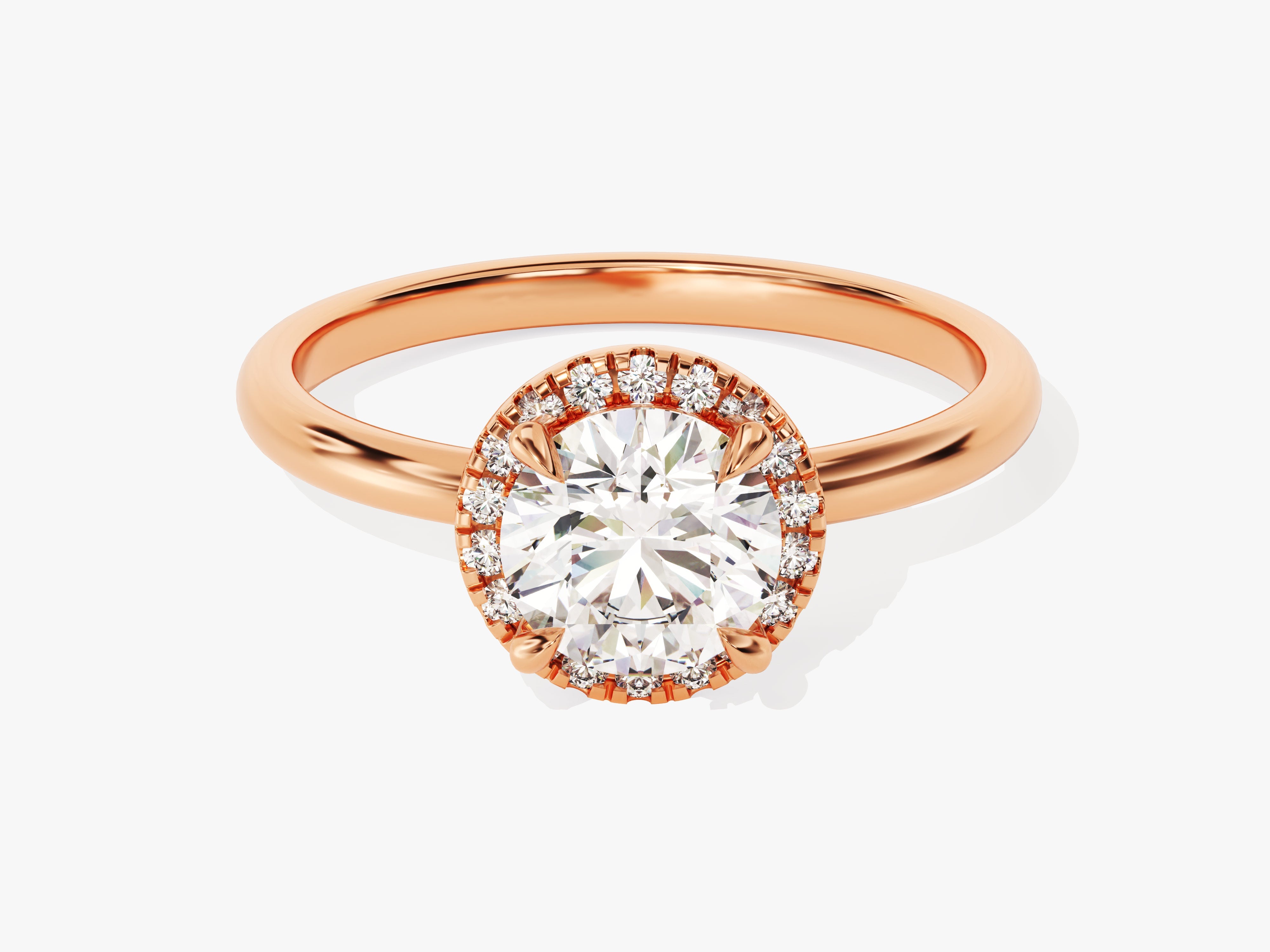 Round Halo Moissanite Engagement Ring (1.00 CT)