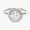 Round Halo Moissanite Engagement Ring (1.50 CT)