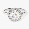 Round Halo Moissanite Engagement Ring (2.00 CT)