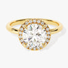 Round Halo Moissanite Engagement Ring (2.00 CT)