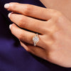 Split Double Band Halo Moissanite Engagement Ring (1.00 CT)