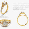 Split Double Band Halo Moissanite Engagement Ring (1.00 CT)