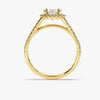 Split Double Band Halo Moissanite Engagement Ring (1.00 CT)