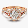 Split Double Band Halo Moissanite Engagement Ring (1.00 CT)