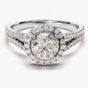 Split Double Band Halo Moissanite Engagement Ring (1.00 CT)