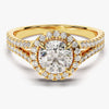 Split Double Band Halo Moissanite Engagement Ring (1.00 CT)