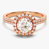Double Pave Shank Halo Moissanite Engagement Ring (1.00 CT)