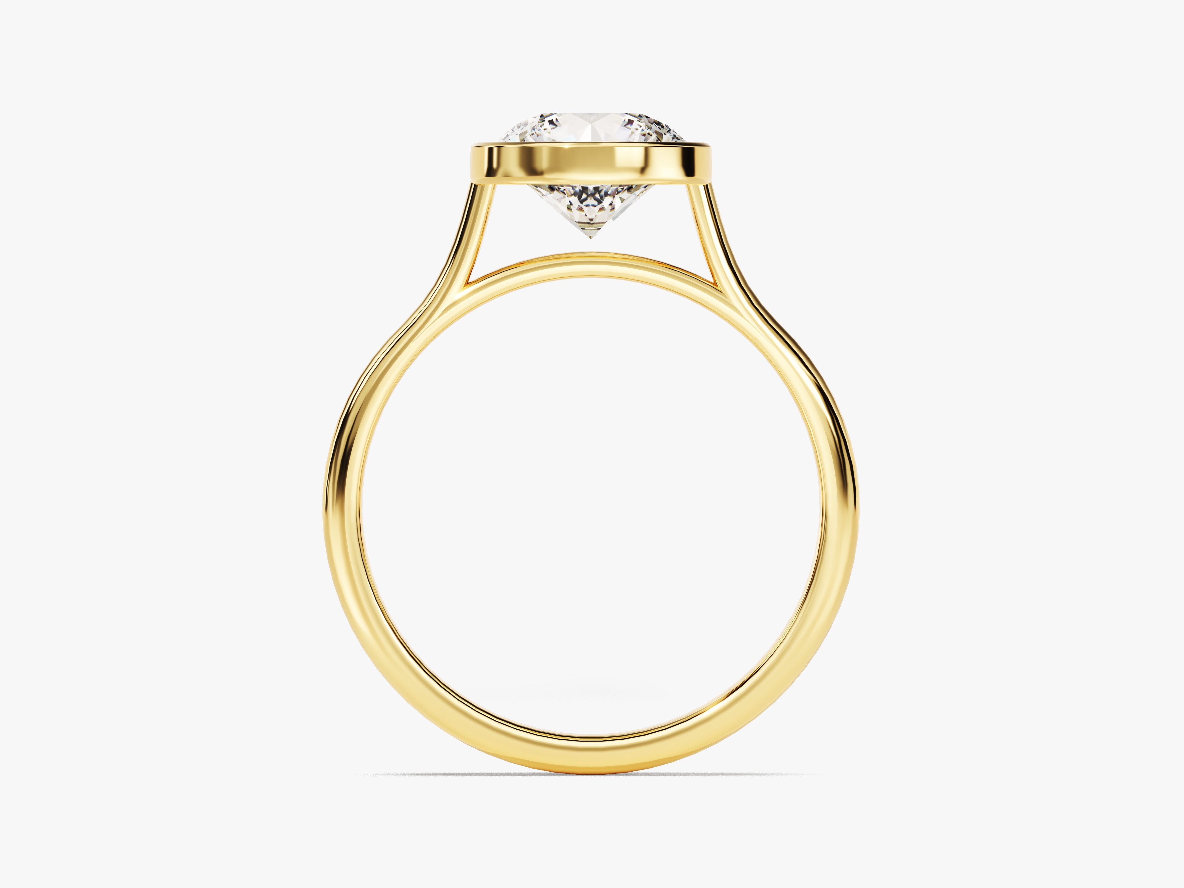 Round Bezel Solitaire Moissanite Engagement Ring (1.50 CT)