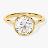 Round Bezel Solitaire Moissanite Engagement Ring (2.00 CT)
