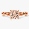 Twisted Round Cut Peach Morganite Engagement Ring