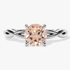 Twisted Round Cut Peach Morganite Engagement Ring