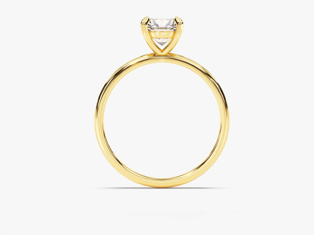Round Cut Moissanite Engagement Ring with Channel Set Sidestones (1.00 CT)