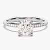 Round Cut Moissanite Engagement Ring with Channel Set Sidestones (1.00 CT)