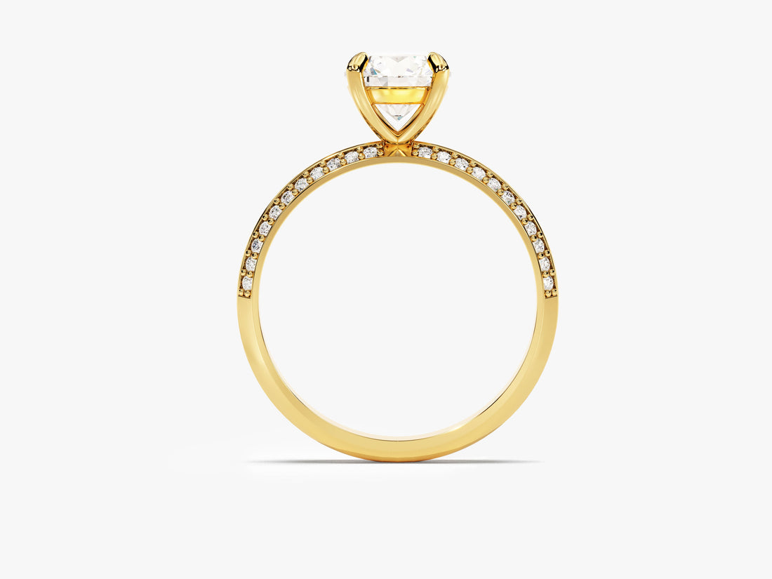 Pave Set Milgrain Knife Edge Moissanite Engagement Ring (1.00 CT)