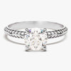 Pave Set Milgrain Knife Edge Moissanite Engagement Ring (1.00 CT)