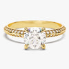 Pave Set Milgrain Knife Edge Moissanite Engagement Ring (1.00 CT)