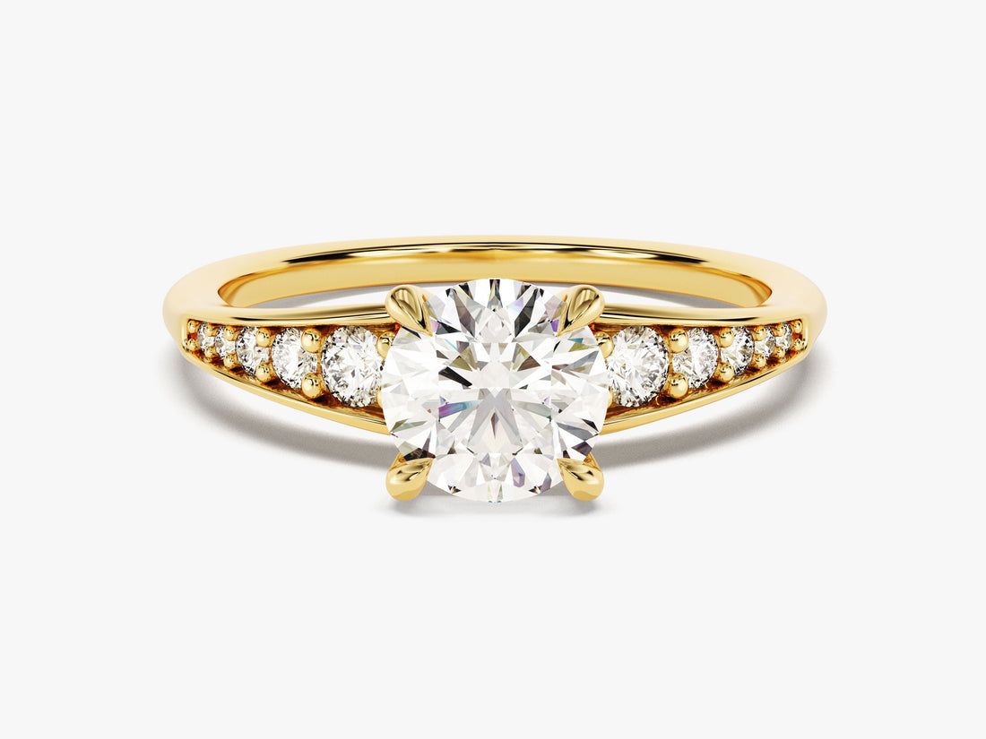 Pave Crown Moissanite Engagement Ring (1.00 CT)