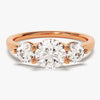 Round Cut Three Stone Moissanite Engagement Ring (1.75 CT)