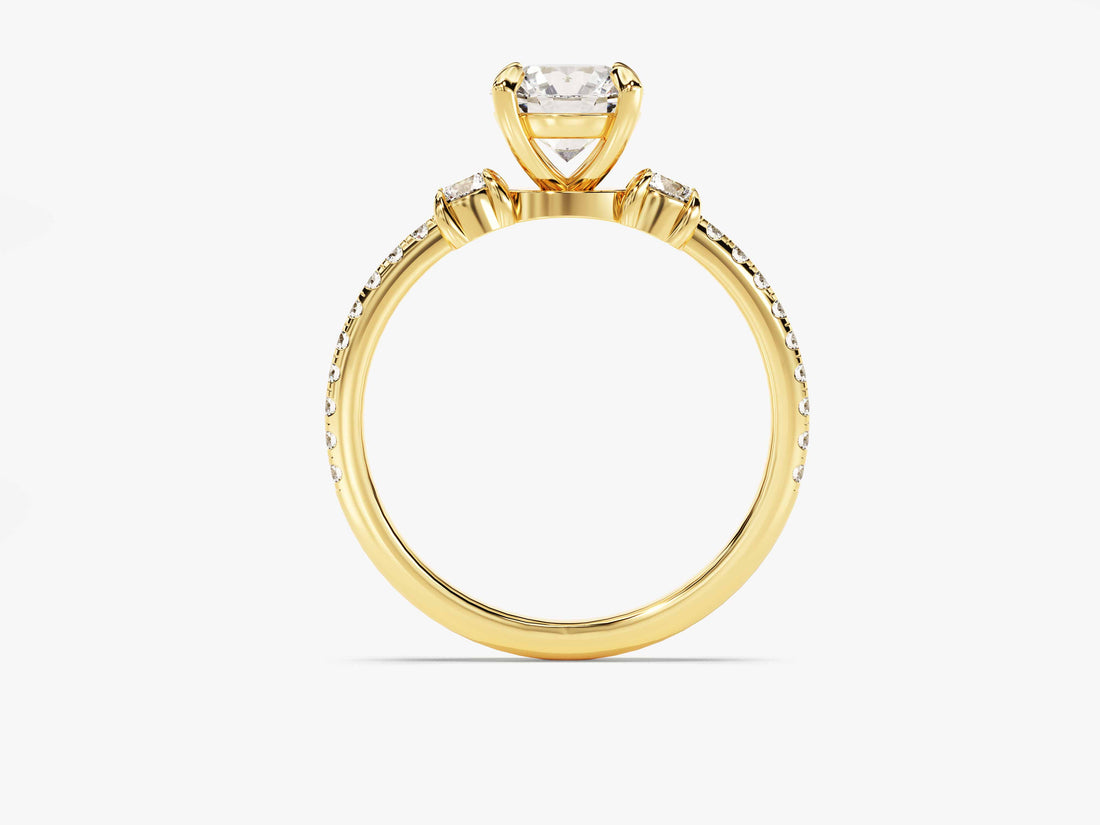 Micropave Trio Moissanite Engagement Ring (1.00 CT)